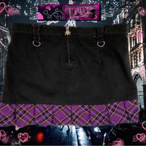 🚨Final Sale🧚‍♀️Tripp Nyc Purple plaid mini skirt - Picture 5 of 6